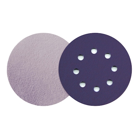 5 400 Grit Zirconia Purple Film Hook & Loop Disc 8 Hole